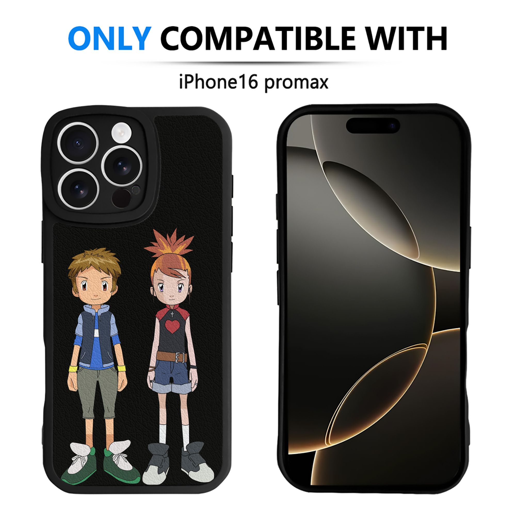 （画像用） Digimon デジタルモンスター/デジモン 【iPhone 16シリーズ対応】シリコンスマホケース（レザー調） 材質：シリコン